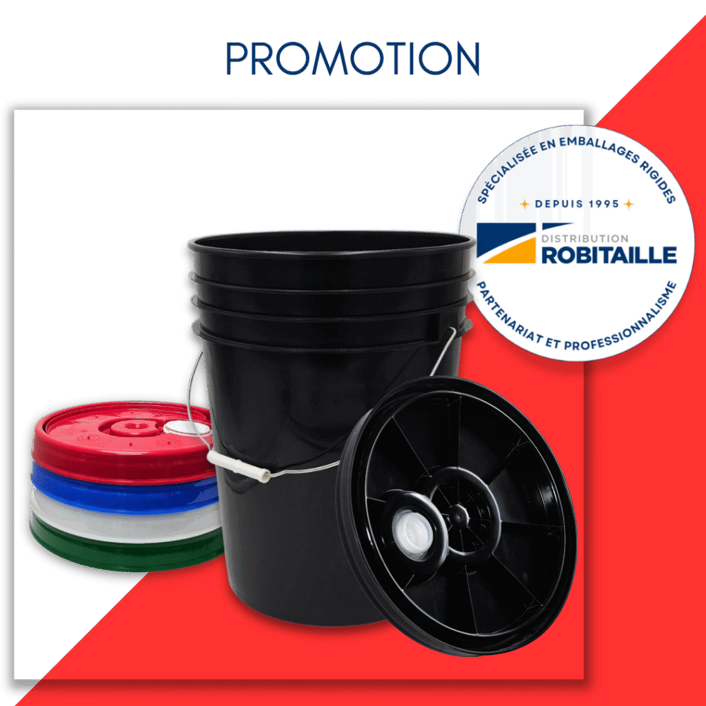 Promotion seau plsatique 5 gallon et couvercle UN