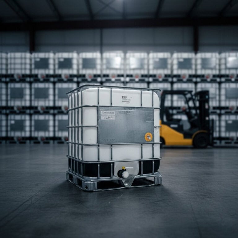 IBC tote 100L in a warehouse