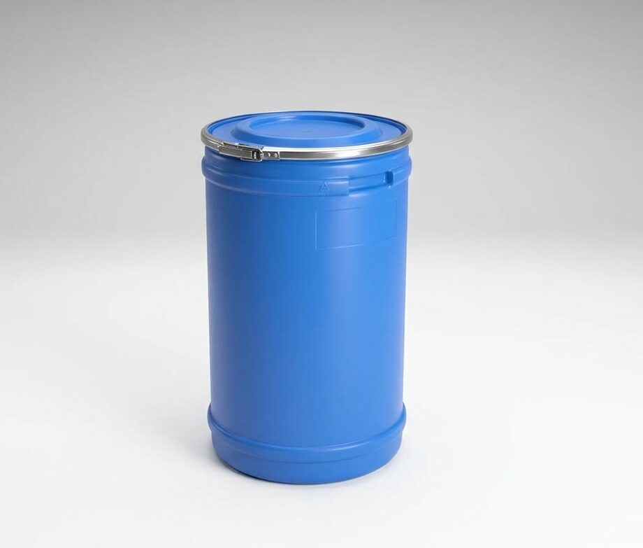 15-Gallon Blue Plastic Drum with Full Opening (Open Top)
